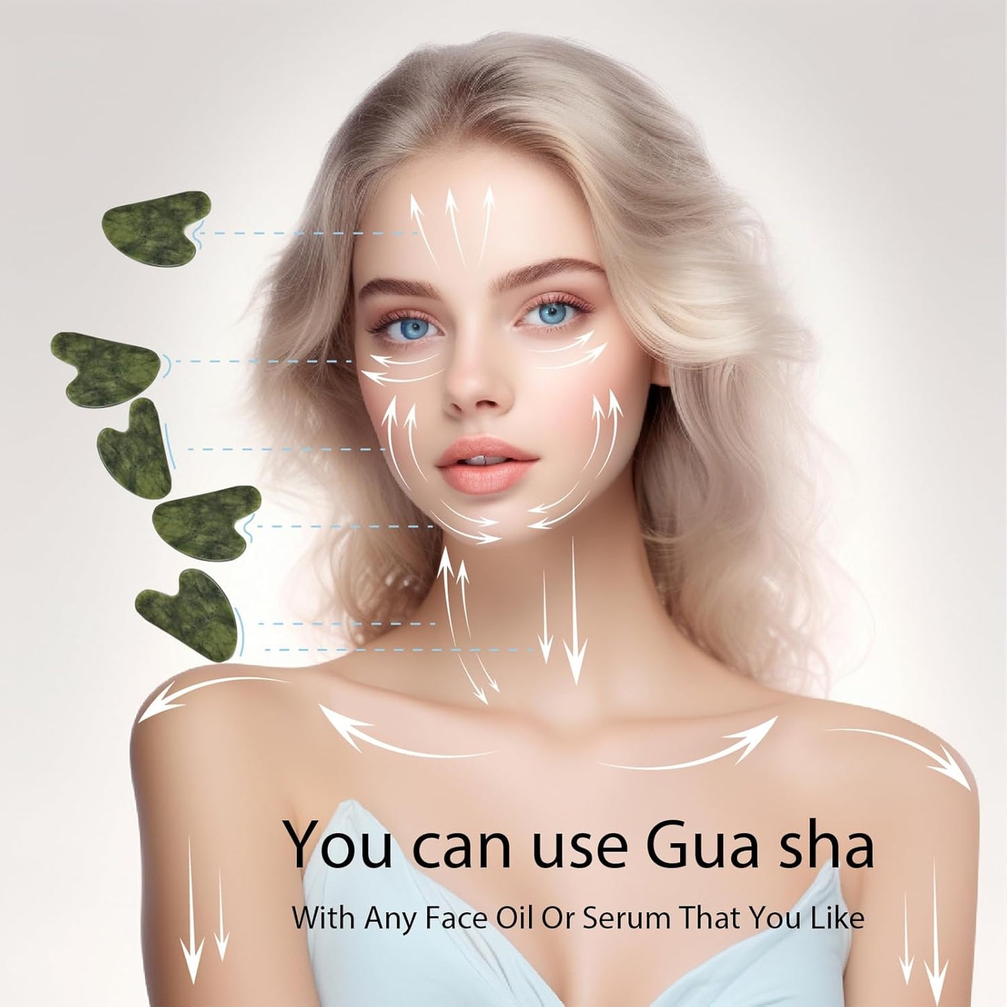 Revitalize Your Skin with Gua Sha Facial Tools - Jade Spa Kit for Puffiness Reduction & Jawline Sculpting