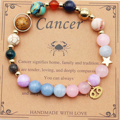 Eight Planets 12 Constellation Bracelet – Morgan Stone Beaded Zodiac Astrology Jewelry Gift