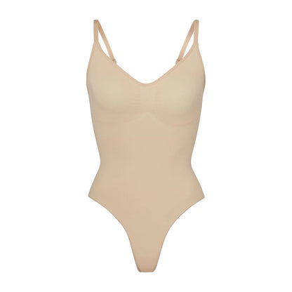 Shapewear with integrated hip support to sculpt curves and smooth the waist.