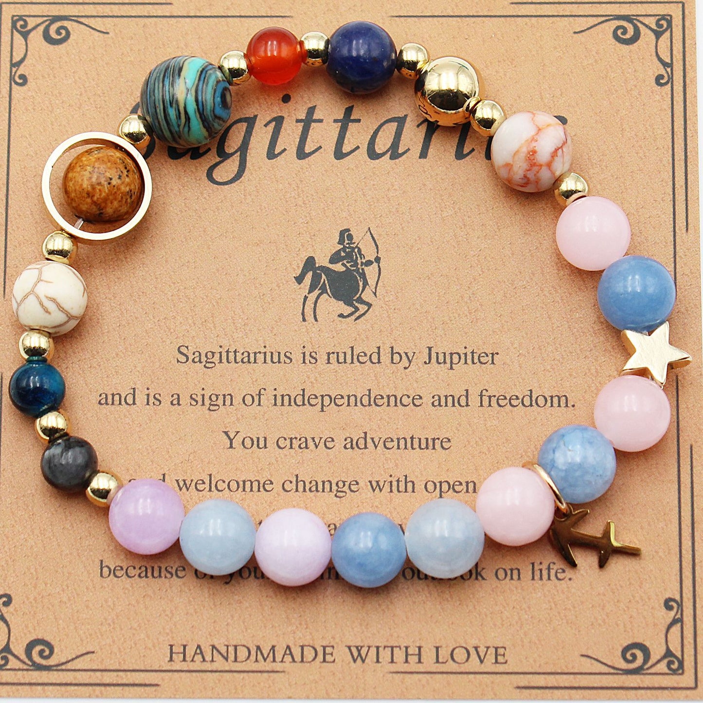 Eight Planets 12 Constellation Bracelet – Morgan Stone Beaded Zodiac Astrology Jewelry Gift