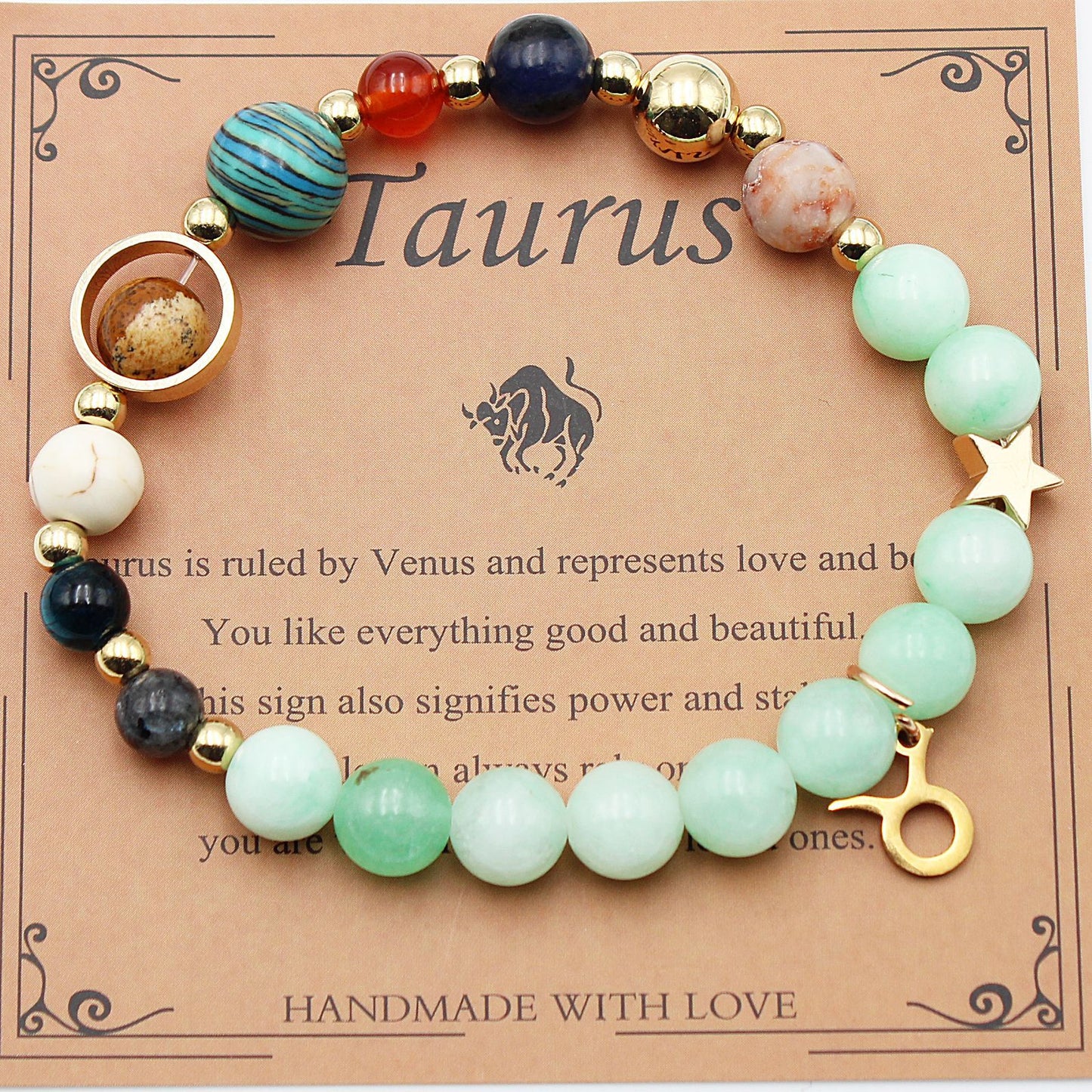 Eight Planets 12 Constellation Bracelet – Morgan Stone Beaded Zodiac Astrology Jewelry Gift