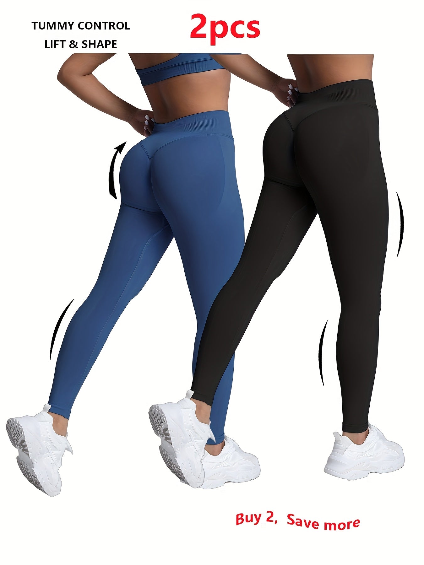 2-pack high-waist yoga leggings with naked-feel comfort and squat-proof support for every workout.
