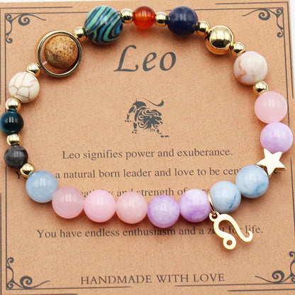 Eight Planets 12 Constellation Bracelet – Morgan Stone Beaded Zodiac Astrology Jewelry Gift