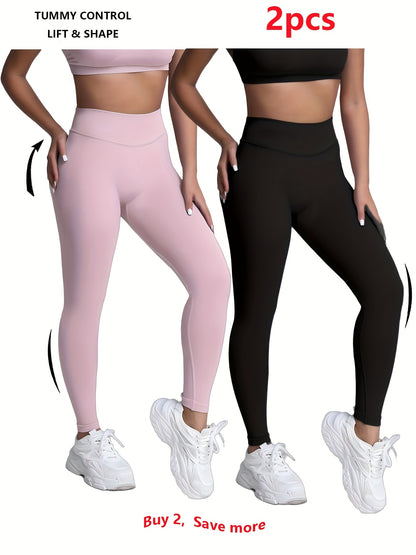 2-pack high-waist yoga leggings with naked-feel comfort and squat-proof support for every workout.