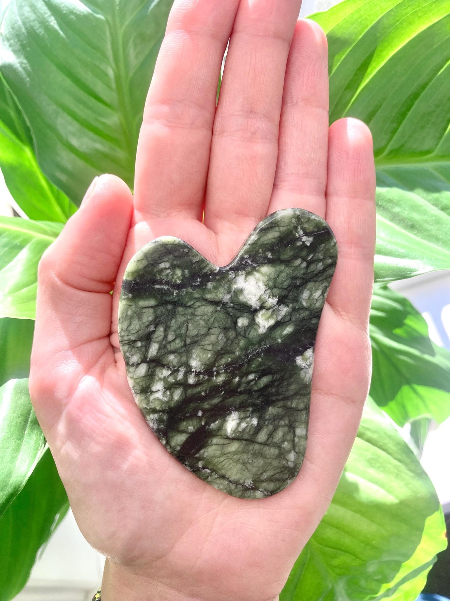 Natural Jade Gua Sha Stone: Heart Beauty Scraping Tool