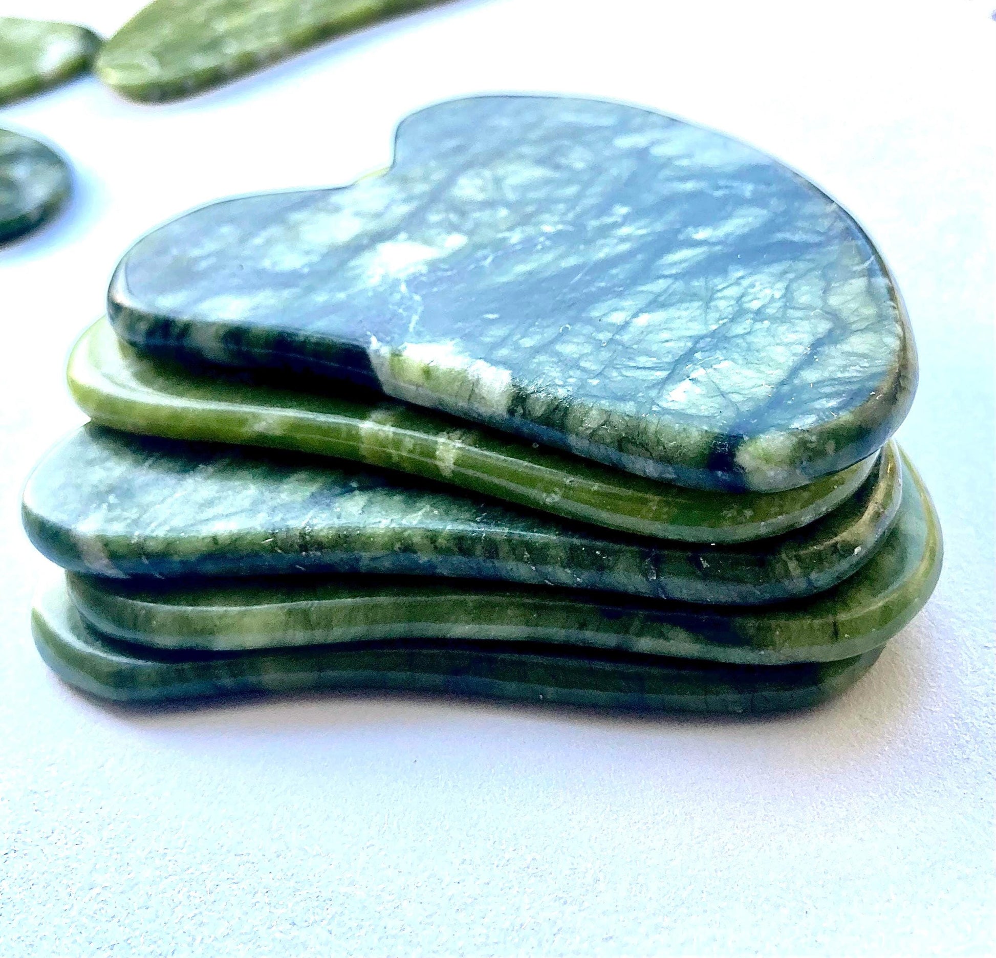 Natural Jade Gua Sha Stone: Heart Beauty Scraping Tool