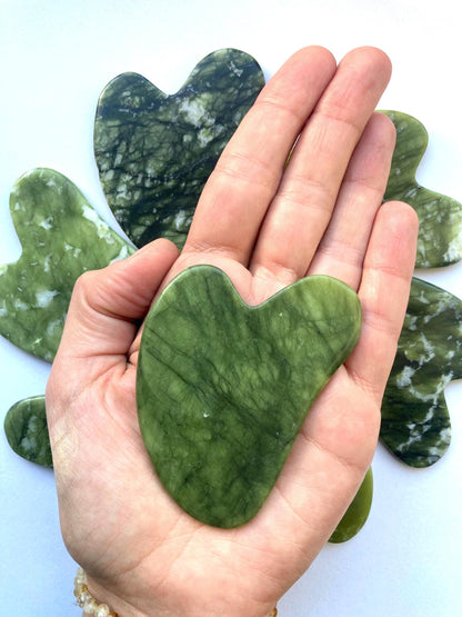 Natural Jade Gua Sha Stone: Heart Beauty Scraping Tool