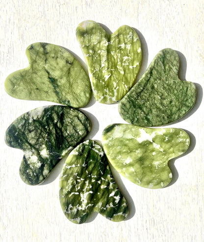 Natural Jade Gua Sha Stone: Heart Beauty Scraping Tool