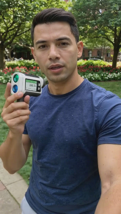 Touch Screen Golf Laser Rangefinder with Voice Broadcast, Height & Angle Measurement — Fast Charging HD Telescope for Accurate Distance