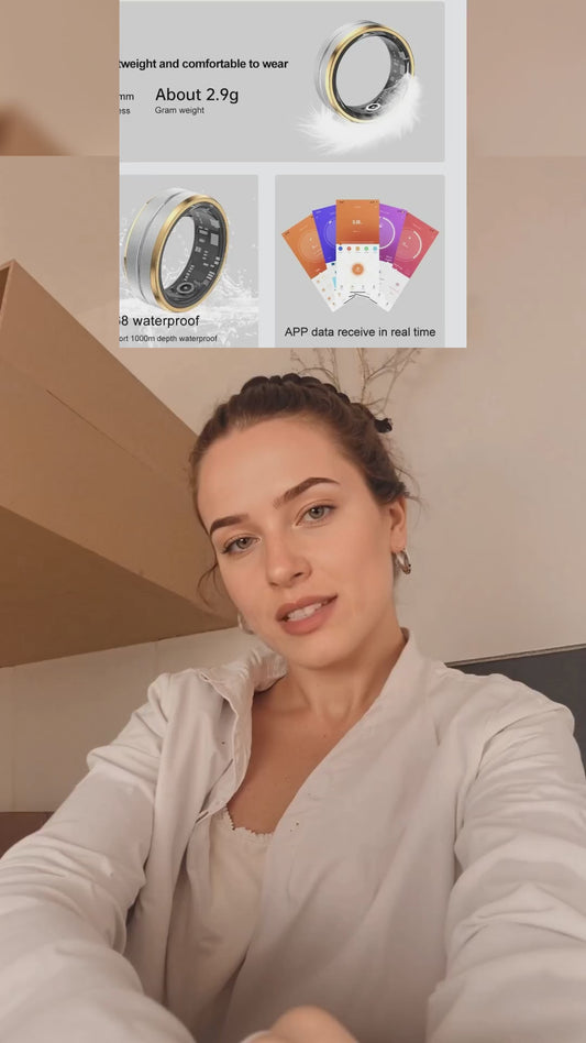Smart Fitness Tracker for Men and Women, Heart Rate & Blood Oxygen Monitor & Sleep Monitoring, Remote Selfie Control, Waterproof Wearable Smart Ring